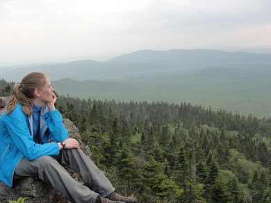 View from Battell Mountain, VT. Three Mountain Birdwatch routes are located in the Bread Loaf Wilderness, including two on Battell. © Judith Scarl