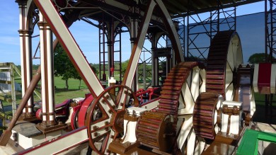 Restored sugar cane steam processing machinery from late 1800s, Hacienda La Esperanza, Puerto Rico . /Will Schmidt