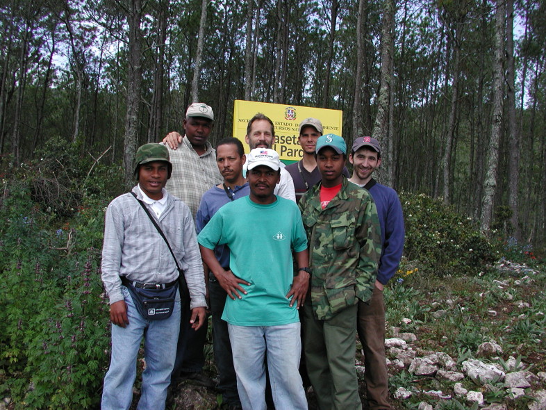Some of the people that helped run the Sierra de Bahoruco banding stations in 2002.