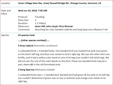 Ebird Checklist