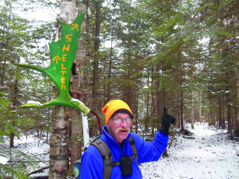 Old Moose says it’s this way! Mike Zimmerman enjoys the great outdoors, even in the coldest months.